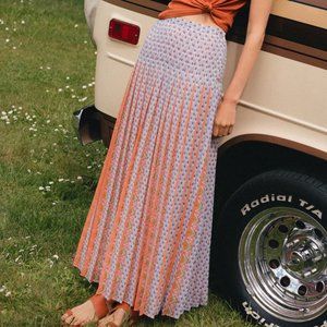 Anthropologie Nonie Pleated Maxi Skirt